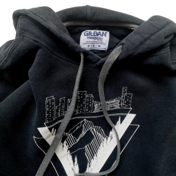 Gildan Black Premium Cotton Hoodie (M) - Picture 2 of 3